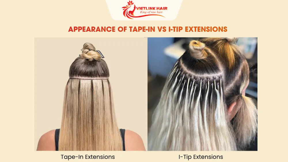 Appearance of Tape-In vs I-Tip Extensions