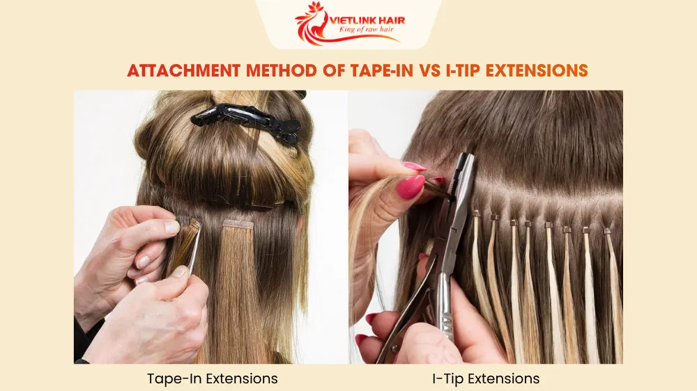 Attachment Method of Tape-In vs I-Tip Extensions