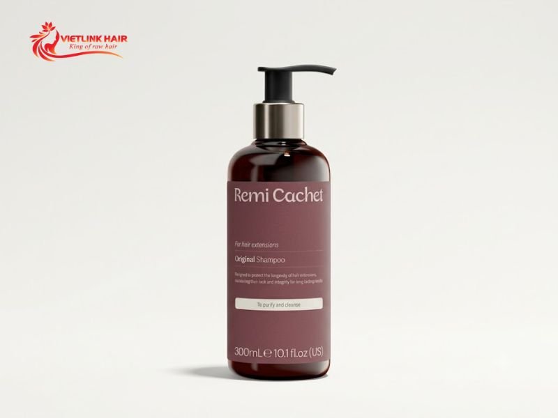 Remi Cachet shampoo for extension-focused aftercare.