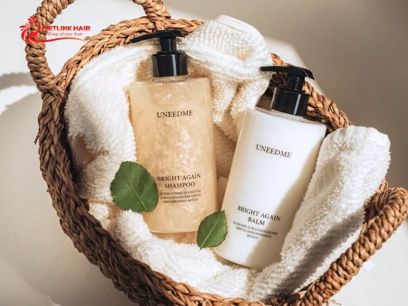 Choosing the right shampoo helps maintain hair extensions.