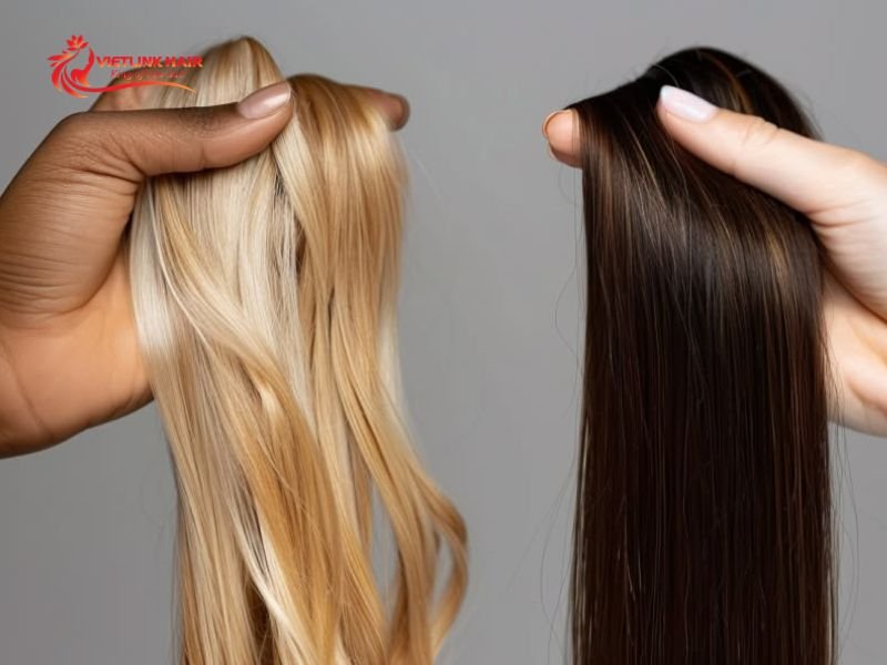 Human hair and synthetic extensions respond differently to conventional hair color.