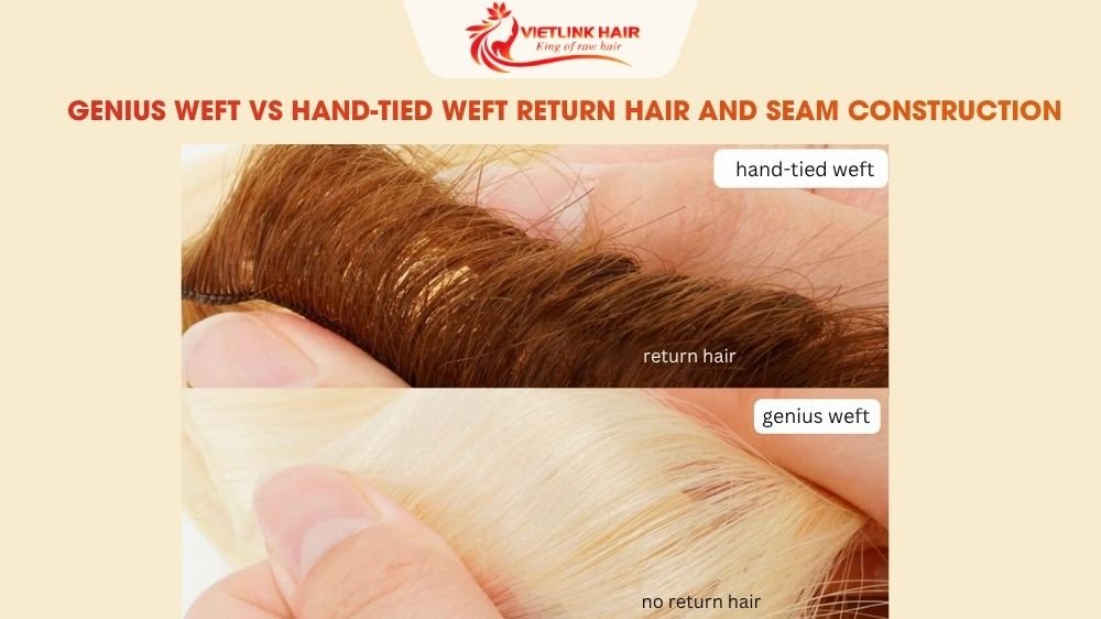 Genius weft vs hand-tied weft return hair and seam construction