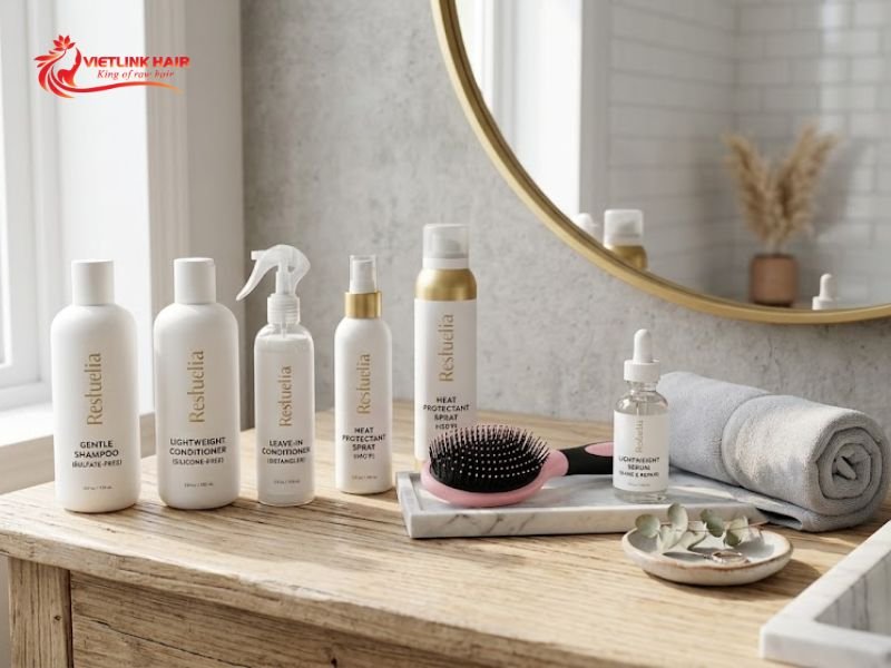 Choose gentle, extension-safe products to nourish lengths without affecting attachment points.