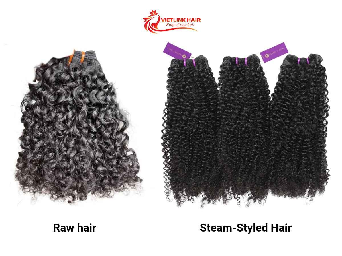 Raw and steam-styled curls behave differently