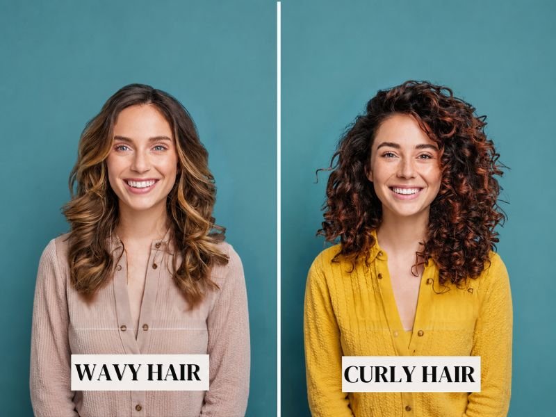 Wavy and curly hair have different patterns, definition, and volume.