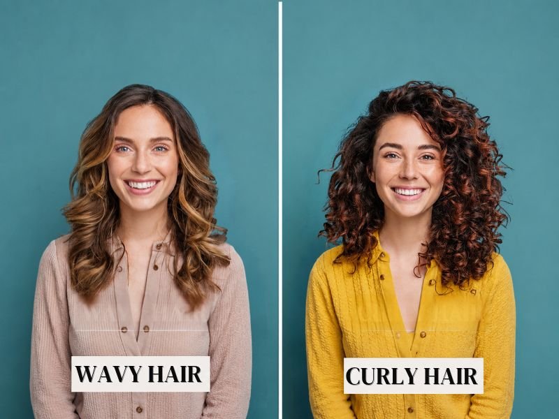 Wavy and curly hair have different patterns, definition, and volume.