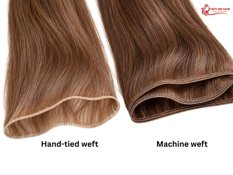 Hand tied vs machine weft extensions